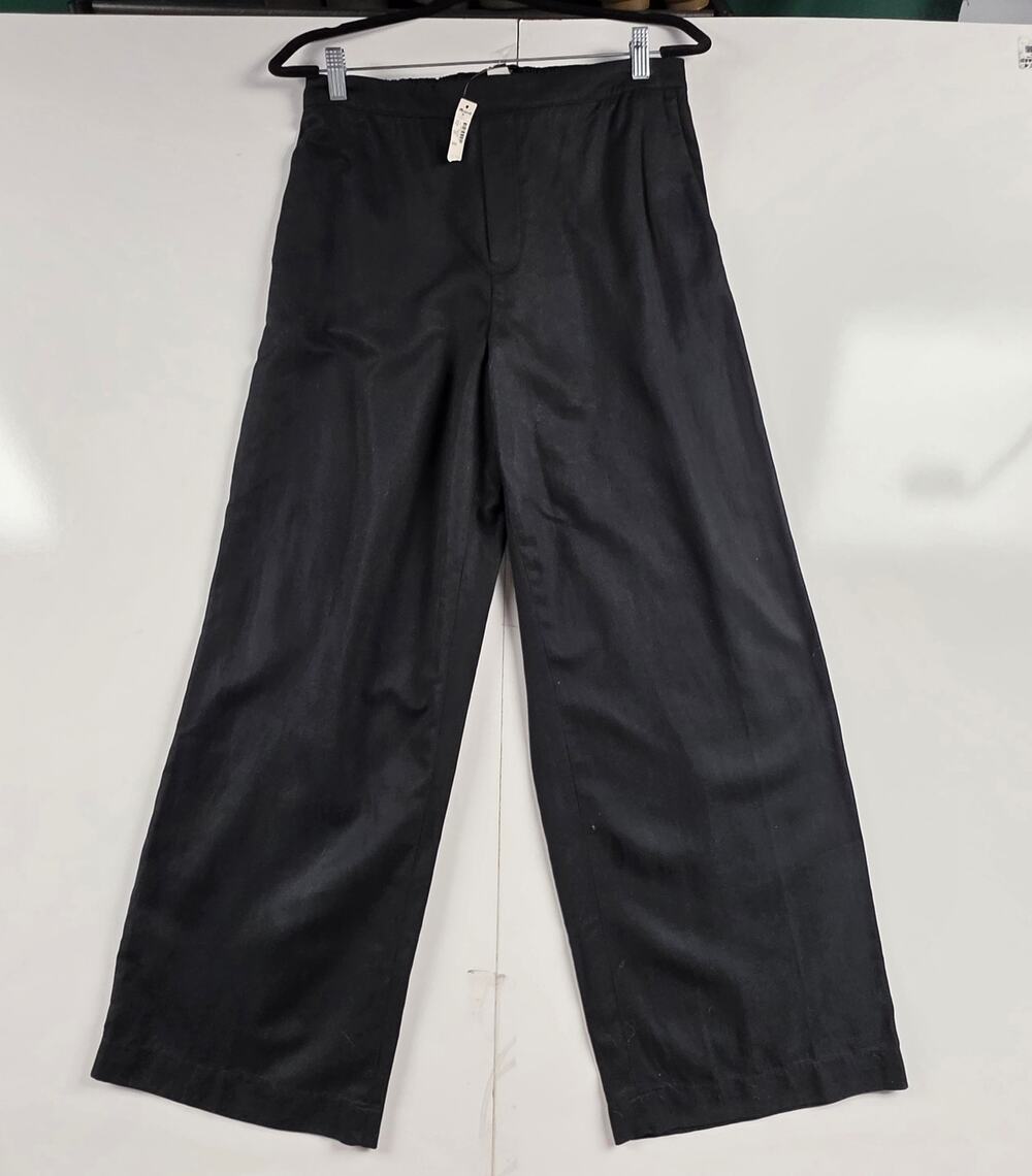 Madewell Pull-On Straight Pants Drapey Twill L Black NWT $98 NT523 0107